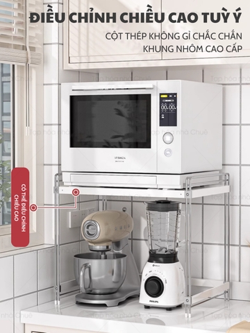 [iKEDE] KỆ BẾP ĐA NĂNG ĐỂ BÀN KHUNG THÉP KHÔNG GỈ NGUYÊN KHỐI CHẮC CHẮN ĐIỀU CHỈNH ĐƯỢC NGĂN LINH HOẠT