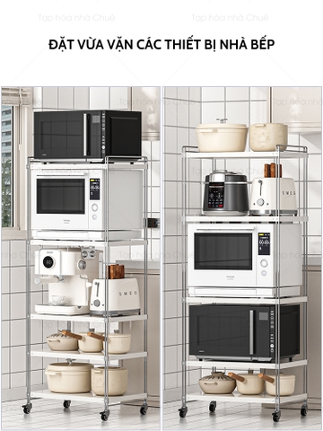 [iKEDE] KỆ BẾP INOX CAO CẤP KỆ CAO TẦNG CÓ BÁNH XE NÂNG HẠ TÙY Ý LINH HOẠT CÁC NGĂN CHIA TIỆN LỢI