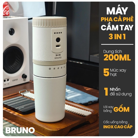 MÁY XAY VÀ PHA CÀ PHÊ CẦM TAY 3 IN 1 TIỆN LỢI THÔNG MINH BRUNO