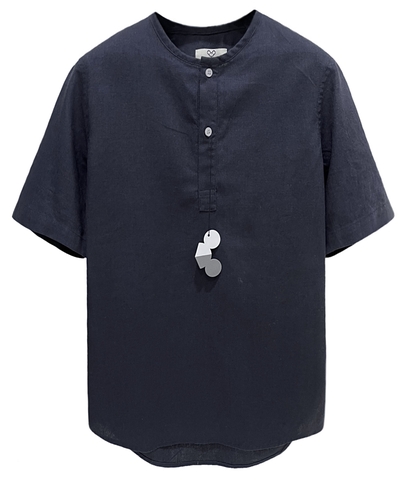 LINEN SET /TOP (black / navy)