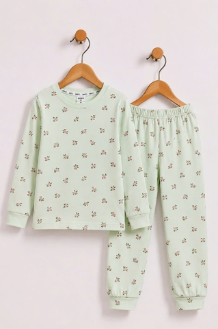 BỘ COTTON DÀI TAY IN TRÀN BÉ GÁI 4-14Y
