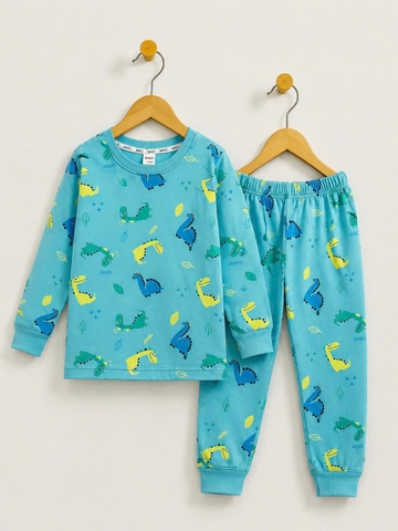 BỘ COTTON DÀI TAY IN TRÀN BÉ TRAI 4-14 TUỔI 