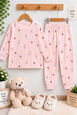 BỘ DÀI TAY COTTON BÉ GÁI 1-5 TUỔI