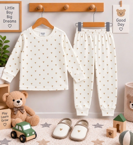 BỘ COTTON DÀI TAY BÉ TRAI 1-5 TUỔI