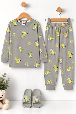 BỘ DÀI TAY COTTON 4 CHIỀU IN TRÀN BÉ TRAI 4-14 TUỔI
