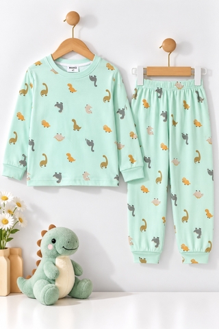 BỘ DÀI TAY COTTON 4 CHIỀU IN TRÀN BÉ TRAI 4-14 TUỔI