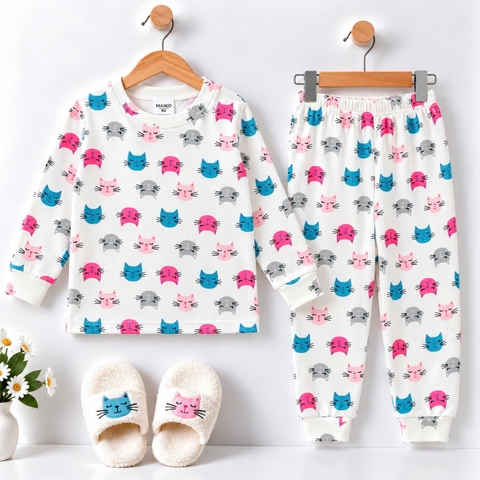 BỘ DÀI TAY COTTON BÉ GÁI 1-5 TUỔI