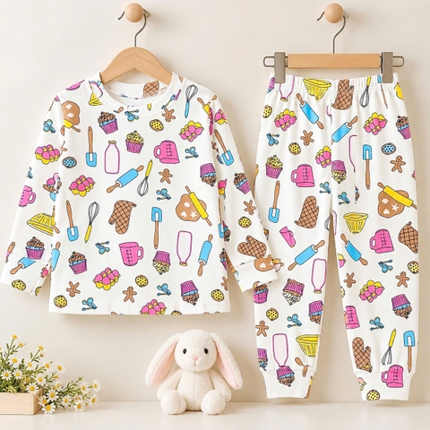 BỘ DÀI TAY COTTON BÉ GÁI 1-5 TUỔI (NHIỀU MÀU)