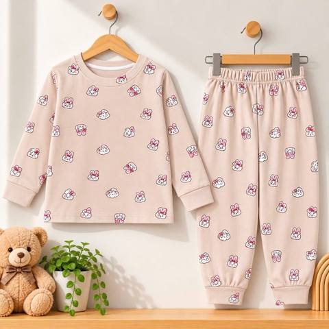 BỘ DÀI TAY COTTON 4 CHIỀU BÉ GÁI 4-14 TUỔI