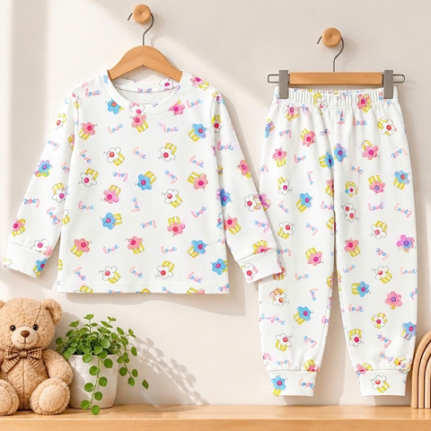 BỘ DÀI TAY COTTON 4 CHIỀU BÉ GÁI 4-14 TUỔI (NHIỀU HỌA TIẾT)