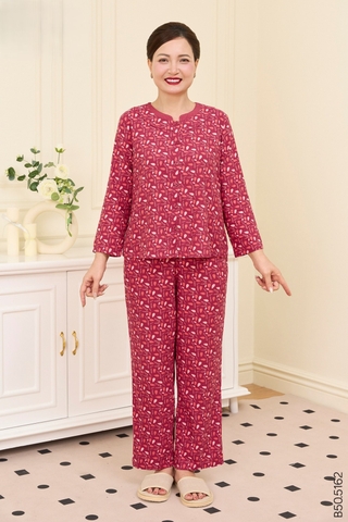 Bộ cotton rayon trung niên quần dài áo dài tay B50.5162