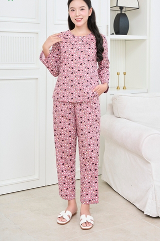 Bộ cotton nữ quần dài áo dài tay B50.5173.