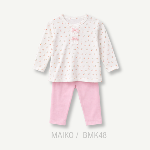 BỘ COTTON 4 CHIỀU CHẤM BI HOA BÉ GÁI 1-5Y