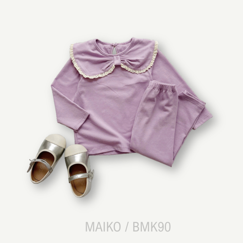 BỘ COTTON 4 CHIỀU CỔ NƠ BÉ GÁI 1- 5Y