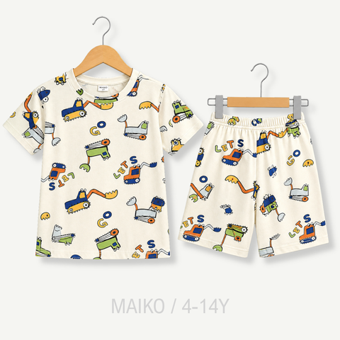 BỘ CỘC TAY COTTON 4 CHIỀU IN TRÀN BÉ TRAI 4-14 TUỔI