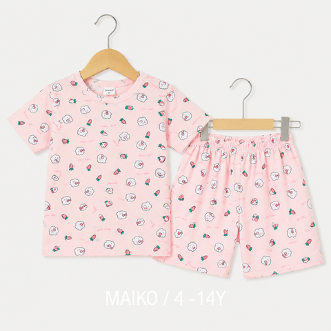 BỘ CỘC TAY COTTON 4 CHIỀU IN TRÀN BÉ GÁI 4-14 TUỔI 