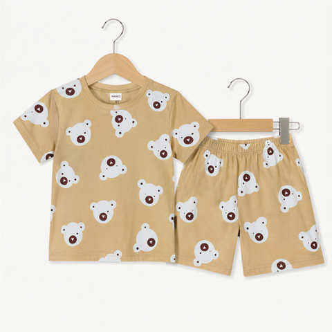 BỘ COTTON CỘC TAY IN TRÀN BÉ TRAI 4-14 TUỔI 