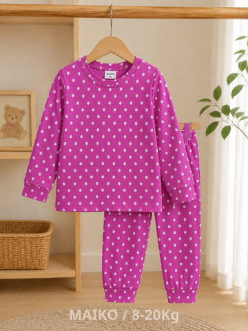 BỘ COTTON DÀI TAY IN TRÀN BÉ GÁI 1-5 TUỔI