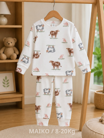 BỘ COTTON DÀI TAY IN HÌNH BÉ TRAI 1-5Y (NHIỀU HỌA TIẾT)