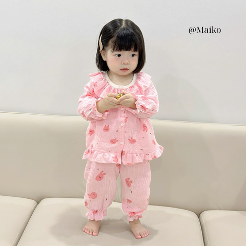 Bộ xô dài tay Hàn quốc cho Bé gái 1 - 5 tuổi