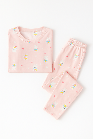 Bộ cotton in tràn bé gái 4-14 Tuổi
