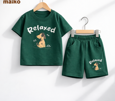 BỘ CỘC TAY COTTON BÉ TRAI IN RELAXED 3-7 TUỔI