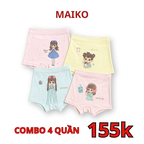 ƯU ĐÃI - COMBO 4 QUẦN CHIP MODAL BÉ GÁI CDG020