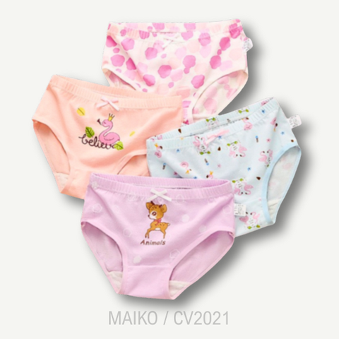 ƯU ĐÃI - COMBO 4 QUẦN CHIP VÁT COTTON BÉ GÁI CV2021