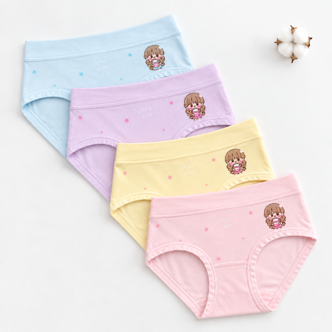 ƯU ĐÃI - COMBO 4 QUẦN CHIP VÁT COTTON BÉ GÁI CV2026