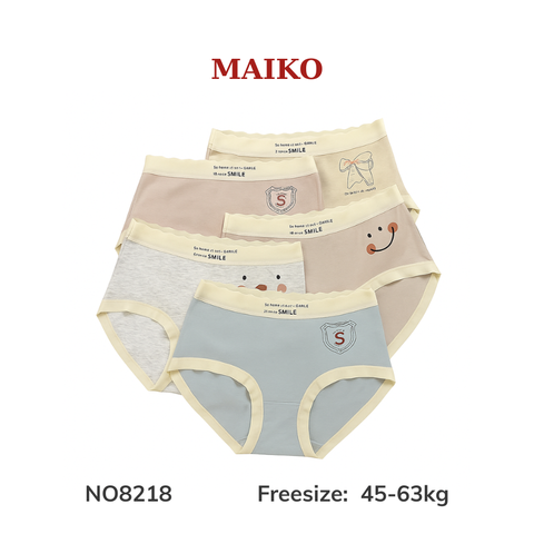 Quần lót cotton tăm viền modal 45-63kg NO8218