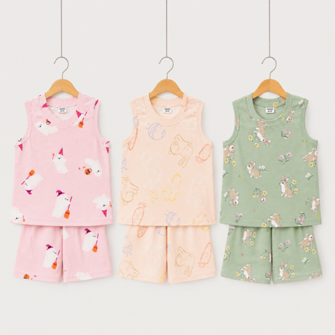 [COMBO 3 BỘ] COTTON 3 LỖ BÉ GÁI 1-5 TUỔI