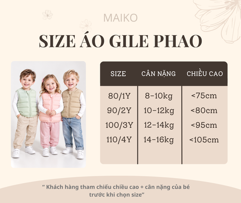ÁO GILE PHAO NGANG TRẺ EM 1- 4 TUỔI