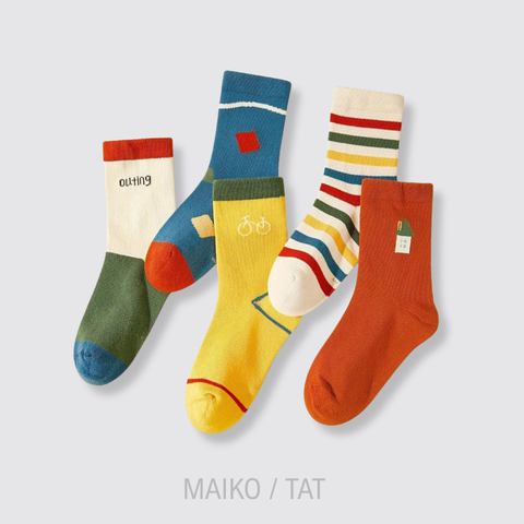 [SET 2 ĐÔI] TẤT TRẺ EM HỌA TIẾT CỔ DÀI