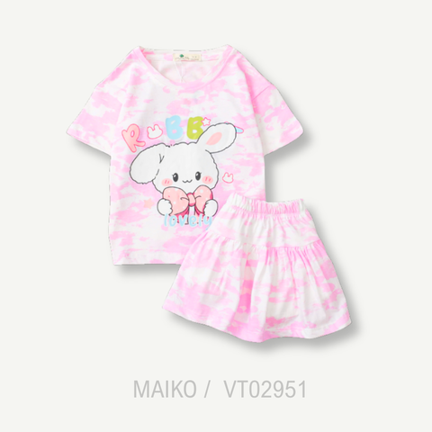 BỘ COTTON CHÂN VÁY VẢI LOANG BÉ GÁI 4-10Y