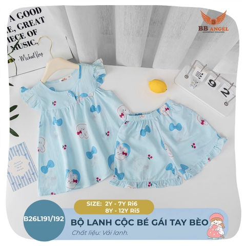 BỘ CỘC TAY LANH BÉ GÁI 2-7 TUỔI