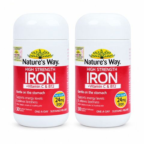 Combo Nature's Way 2 Hộp High Strength Iron, Vitamin C Và B12
