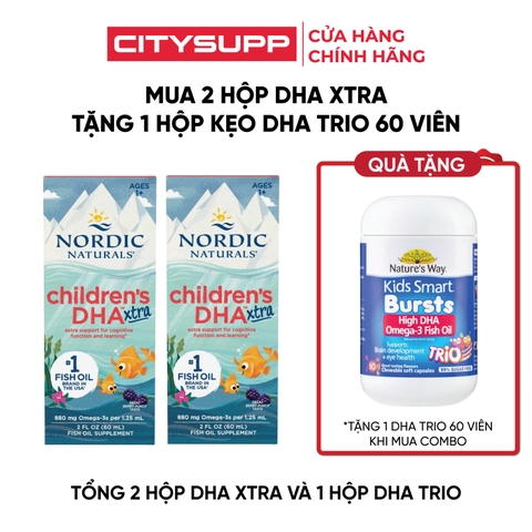 Combo Nordic Naturals 2 Hộp Children's DHA Xtra và 1 Hộp Nature's Way DHA Trio