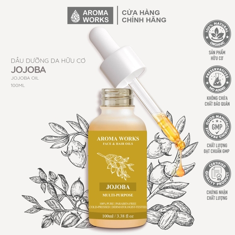 Dầu Jojoba Hữu Cơ Dưỡng Da Và Tóc Aroma Works Face & Hair Oil Jojoba