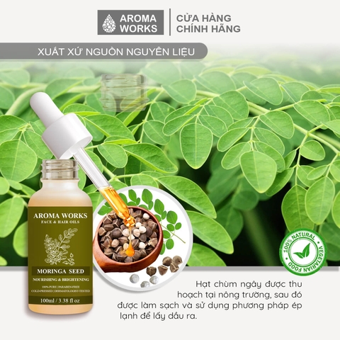 Dầu Dưỡng Da Hữu Cơ Chùm Ngây - Aroma Works Face & Hair Oil Moringa Seed
