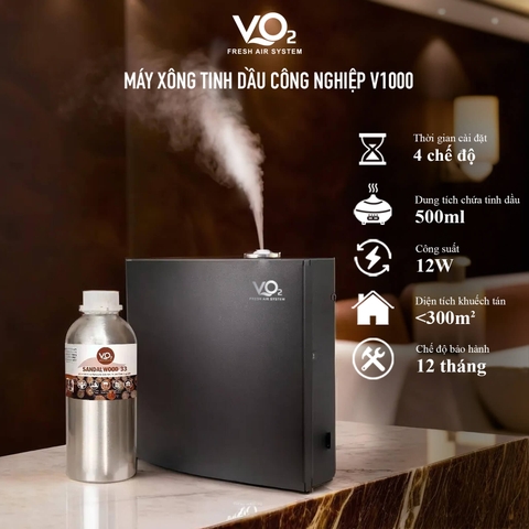 Máy Phun Tinh Dầu Tự Động Công Suất Lớn VO2 Aroma Diffuser V1000