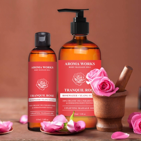 Dầu Massage Toàn Thân Aroma Works Body Massage Oils - Tranquil Rose