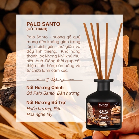 Bộ Tán Hương Que Mây Nomad Reed Diffuser 140ml - Palo Santo
