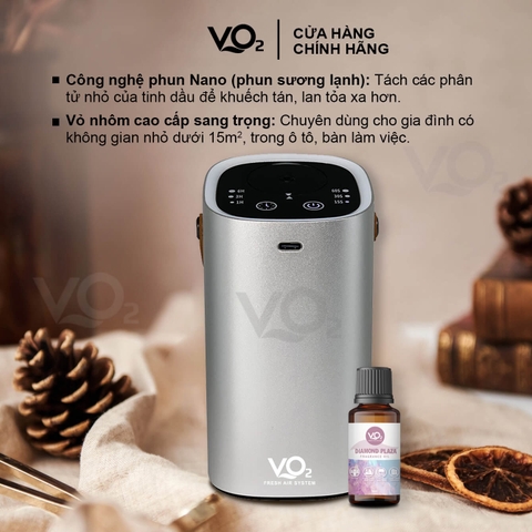 Máy Xông Tinh Dầu Dành Cho Gia Đình VO2 Smart Home Scent Diffuser Không Dùng Nước, Có Sạc Pin Giúp Khử Mùi