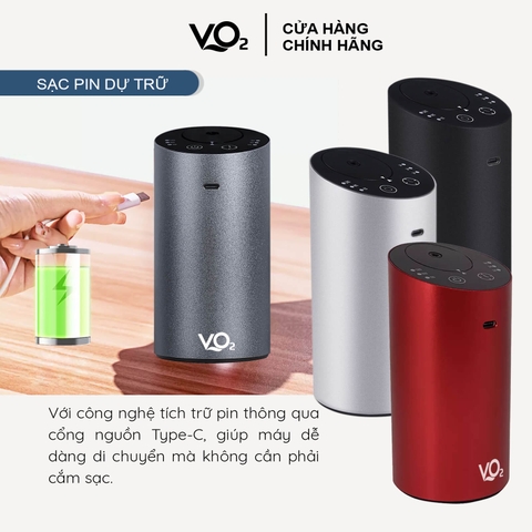 Máy Xông Tinh Dầu Ô Tô VO2 Không Dùng Nước, Có Sạc Pin Giúp Khử Mùi