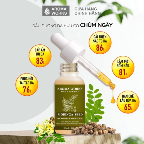 Dầu Dưỡng Da Hữu Cơ Chùm Ngây - Aroma Works Face & Hair Oil Moringa Seed