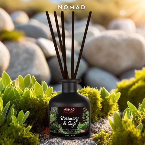 Bộ Tán Hương Que Mây Nomad Reed Diffuser 140ml - Rosemary & Sage