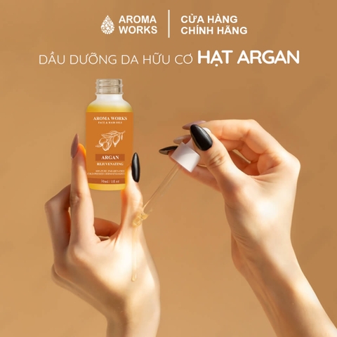 Dầu Argan Hữu Cơ Dưỡng Da Và Tóc  Aroma Works Face & Hair Oil Argan