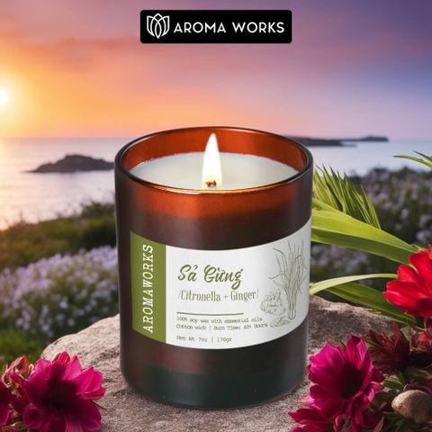 Nến Thơm Handmade Aroma Works Scented Candle Làm Từ Tinh Dầu Thiên Nhiên & Sáp Nành 170g