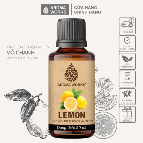 Tinh Dầu Chanh Thiên Nhiên Thơm Phòng, Dưỡng Tóc Aroma Works Lemon