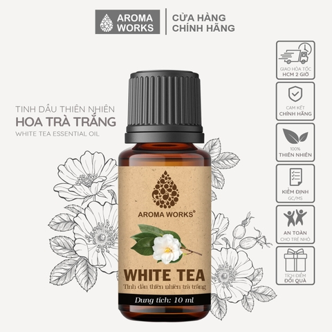 Tinh Dầu Hoa Trà Trắng Thiên Nhiên Thơm Phòng, Làm Nến Thơm Aroma Works White Tea